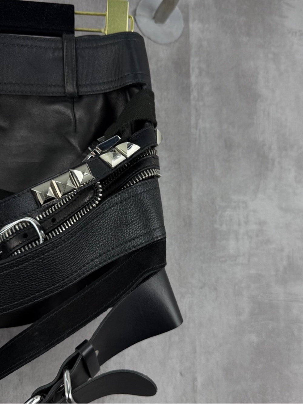 🚩steal Alexander Wang Black Leather Harness Mini Skirt - Picture 3 of 4